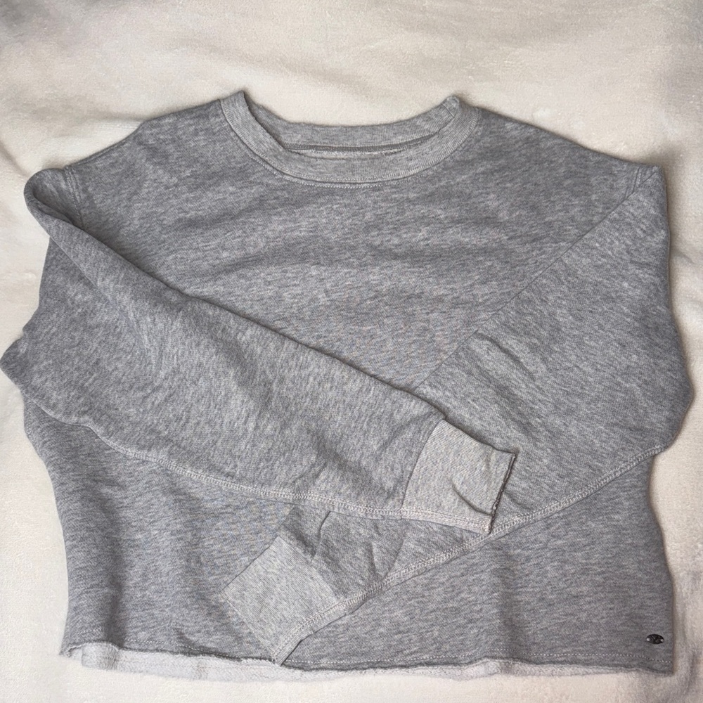 American Eagle Outfitters Boxy Crop Sweater - Grey